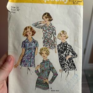 5/$25 Simplicity5359 Vintage Sewing Pattern for Women's blouse Tops 🪡